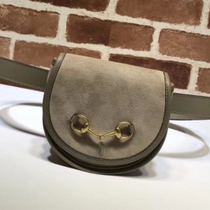 Replica Gucci Suede Leather Crossbody Bag 384820 Grey