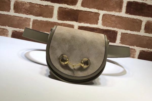 Replica Gucci Suede Leather Crossbody Bag 384820 Grey