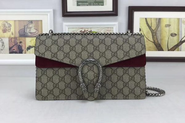 Replica Gucci 400249 Dionysus GG Supreme Shoulder Bag Burgundy