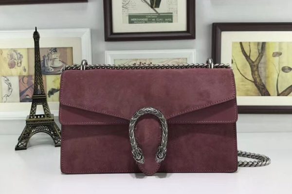 Replica Gucci 400249 Dionysus Suede Shoulder Bag Burgundy