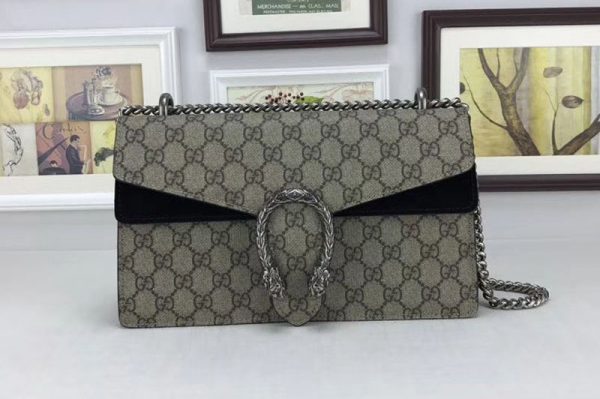 Replica Gucci 400249 Dionysus GG Supreme Shoulder Bags Black