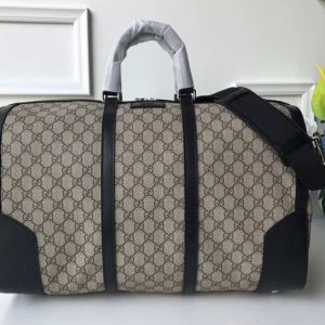 Replica Gucci 406380 GG Canvas Boston Bags Black