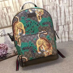 Replica Gucci 428027 GG Supreme Canvas Tiger Print Backpack