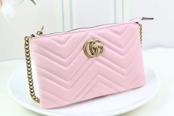 Replica Gucci GG Marmont mini Chain Bag 443447 Pink