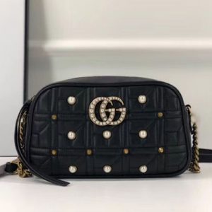 Replica Gucci GG Marmont Small Shoulder Bag 447632 Black