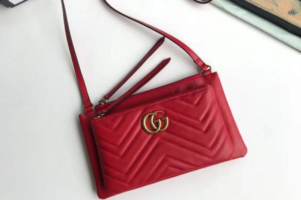 Replica Gucci GG Marmont shoulder bag with pouch 453878 Red