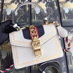 Replica Gucci Sylvie leather mini bag 470270 cream