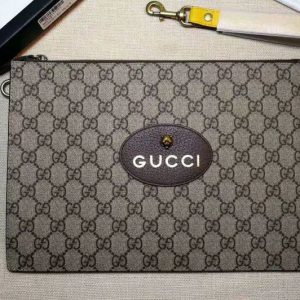 Replica Gucci Neo Vintage GG Supreme Pouch Clutch Bag 473956 Coffee