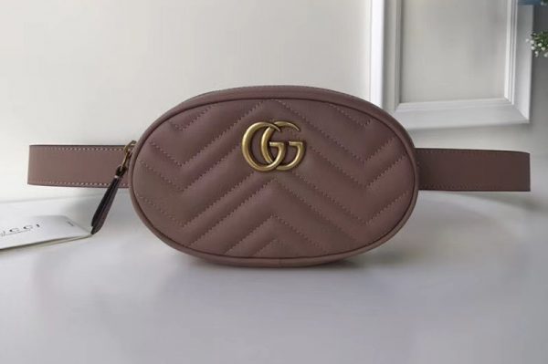 Replica Gucci 476434 GG Marmont Matelasse Leather Belt Bags Pink