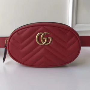 Replica Gucci 476434 GG Marmont Matelasse Leather Belt Bags Red