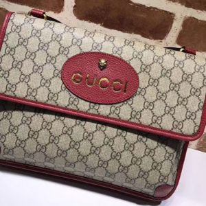 Replica Gucci 495654 GG Supreme Canvas Messenger Bags Red