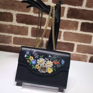 Replica Gucci GG Marmont matelasse mini bag 499314 Black