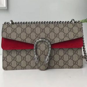 Replica Gucci Medium Dionysus GG Canvas Shoulder Bag 499623 Red