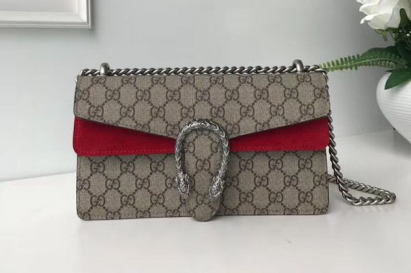 Replica Gucci Medium Dionysus GG Canvas Shoulder Bag 499623 Red