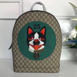 Replica Gucci GG Supreme Boston Terriers Bosco Medium Backpack Bag 505372 Green