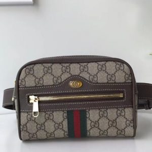 Replica Gucci Ophidia GG Supreme small belt bag 517076 Dark Coffee