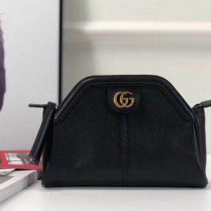 Replica Gucci GG original calfskin belle clutch purse 517735 Black