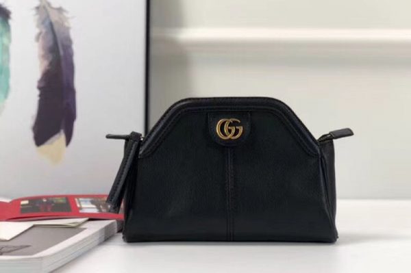 Replica Gucci GG original calfskin belle clutch purse 517735 Black