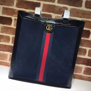 Replica Gucci Ophidia Suede Large Tote Blue 519335