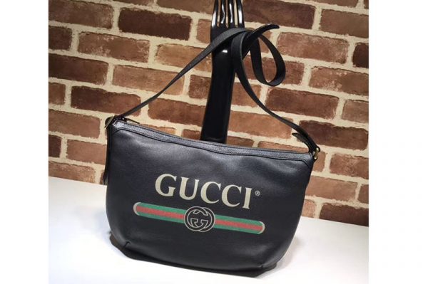 Replica Gucci Print half moon hobo Bag 527792 Black