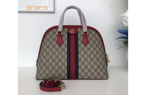 Replica Gucci Ophidia GG Medium Top Handle Bag Red 524533