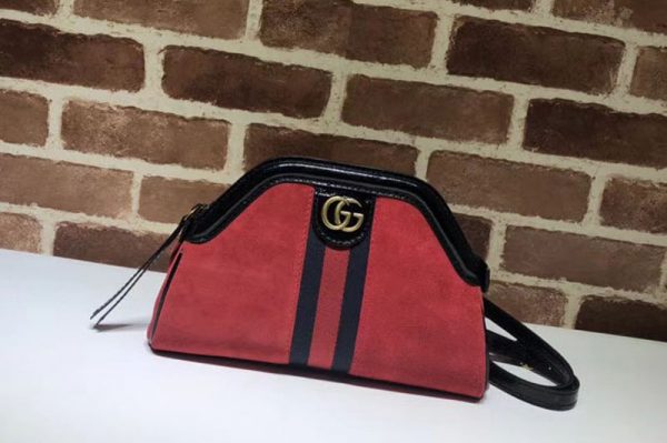 Replica Gucci RE BELLE Suede small shoulder bags 524620 Red