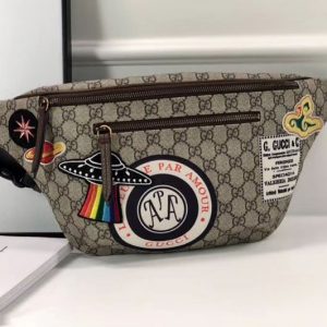 Replica Gucci Night Courrier soft GG Supreme belt bag 529711 brown