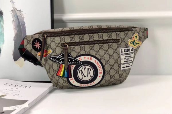 Replica Gucci Night Courrier soft GG Supreme belt bag 529711 brown