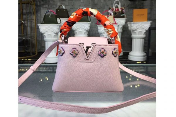 Replica Louis Vuitton M54336 LV Taurillon Leather Capucines Mini Bags Pink