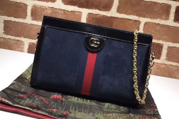 Replica Gucci 503876 Ophidia Medium Suede Shoulder Bag Blue