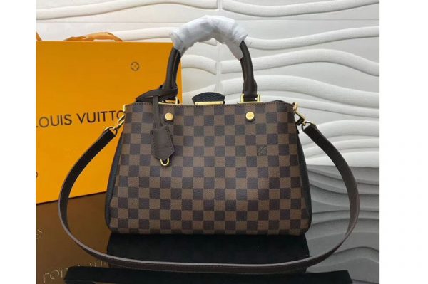 Replica Louis Vuitton N41673 LV Damier Ebene Canvas Brittany Bags Black