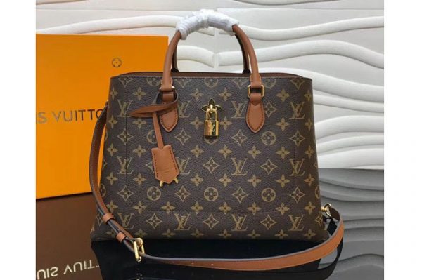 Replica Louis Vuitton M43770 LV Flower Tote Monogram Canvas Bags Caramel