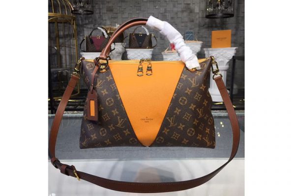 Replica Louis Vuitton M43951 LV V Tote MM Monogram Canvas Bags Safran