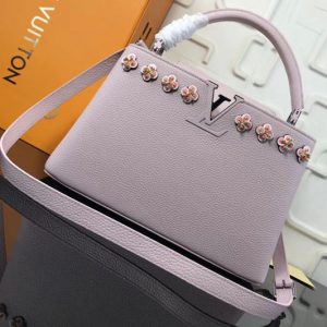 Replica Louis Vuitton M54264 LV Taurillon Leather Capucines PM Bags Pink