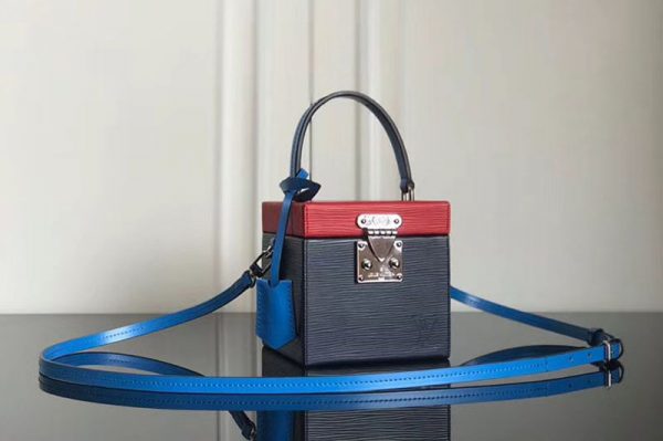 Replica Louis Vuitton M52466 LV Bleecker Box Epi Leather Bags Red/Blue