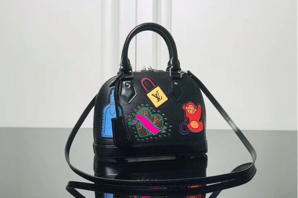 Replica Louis Vuitton M52481 LV Alma BB Epi Leather Bags Black