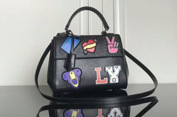 Replica Louis Vuitton M52484 LV Cluny BB Epi Leather Bags Black