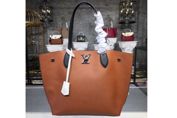 Replica Louis Vuitton M55028 LV Lockme Cabas Bags Soft calfskin Leather