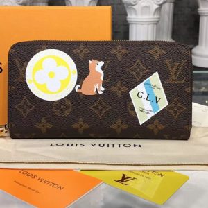 Replica Louis Vuitton M60017 LV Zippy Wallet MY LV World Tour Monogram Canvas Wallet