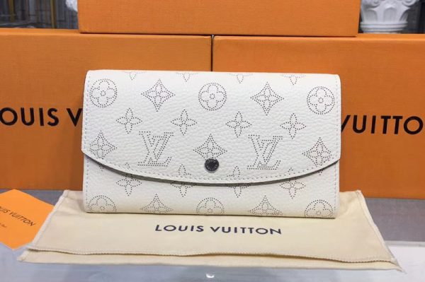 Replica Louis Vuitton M60177 LV Mahina Leather Iris Wallet Ivory