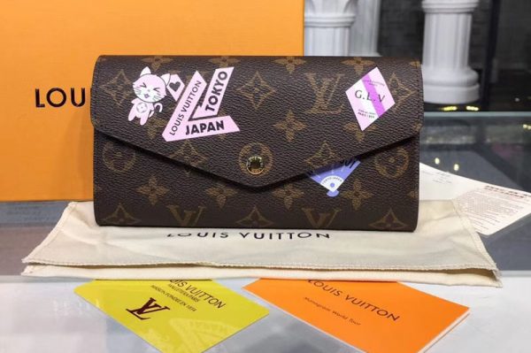 Replica Louis Vuitton M60531 LV Sarah Wallet MY LV World Tour Monogram Canvas Wallet