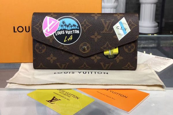 Replica Louis Vuitton M60531 LV Sarah Wallet MY LV World Tour Monogram Canvas Wallet