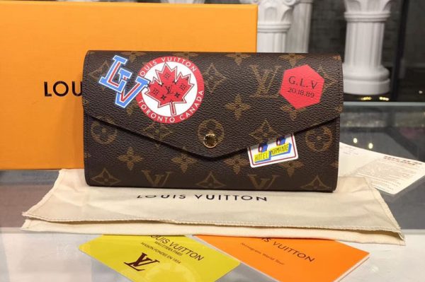 Replica Louis Vuitton M60531 LV Sarah Wallet MY LV World Tour Monogram Canvas Wallet