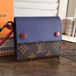 Replica Louis Vuitton M63041 LV Monogram canvas Compact Wallet Blue