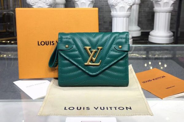 Replica Louis Vuitton M63730 LV New Wave Compact Wallet Calf leather Green