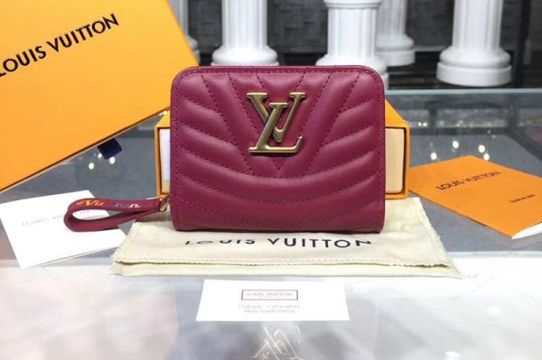 Replica Louis Vuitton M63789 LV New Wave Zipped Compact Wallet Wine