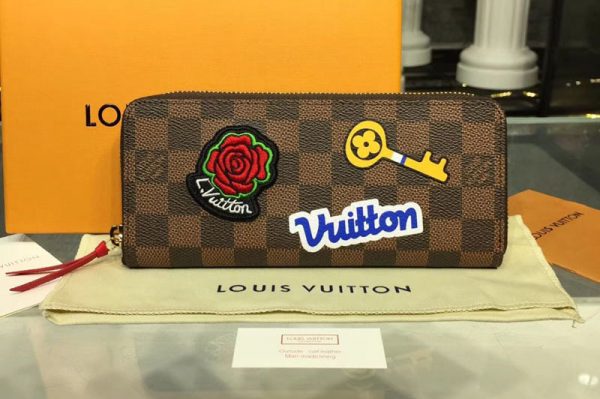 Replica Louis Vuitton N60147 LV Clemence Wallets Damier Ebene Canvas