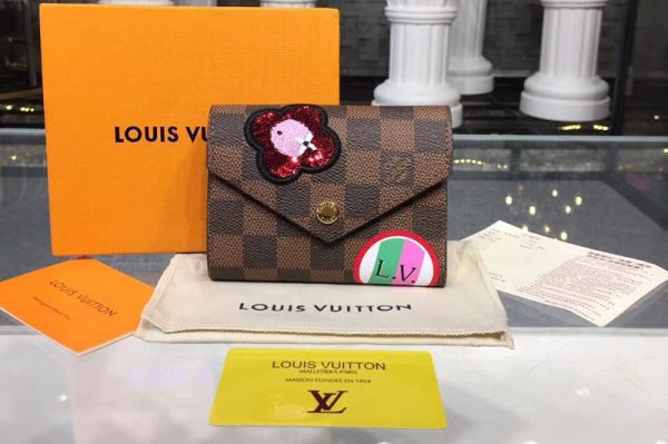 Replica Louis Vuitton N60149 LV Damier Ebene Canvas Victorine Wallet