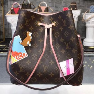 Replica Louis Vuitton P01072 LV Neonoe MY LV World Tour Monogram Canvas Bags Pink