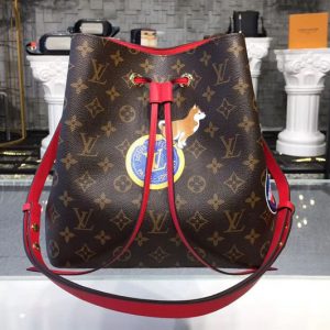 Replica Louis Vuitton P01072 LV Neonoe MY LV World Tour Monogram Canvas Bags Red